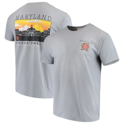 Image One Gray Maryland Terrapins Team Comfort Colors Campus Scenery T-shirt