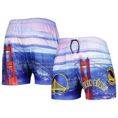 Pro Standard Golden State Warriors Cityscape Shorts In Blue,pink