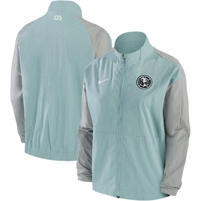 Nike Gray Club America Team Anthem Raglan Full-zip Jacket In Grey