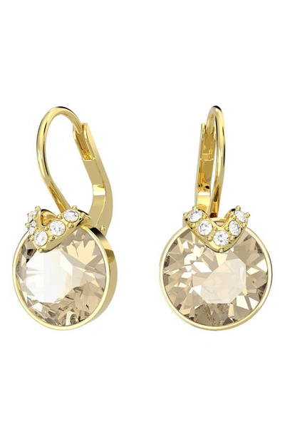 Swarovski Bella Crystal Drop Clip-on Earrings In Gold Tone