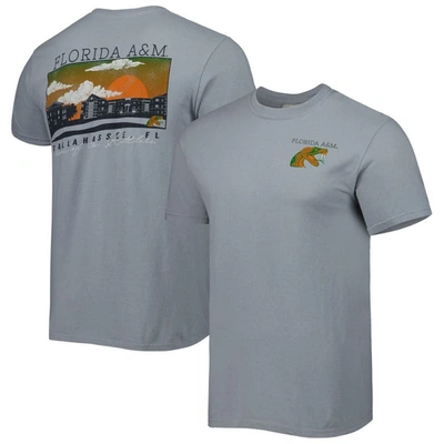 Image One Gray Florida A&m Rattlers Campus Scenery Comfort Color T-shirt