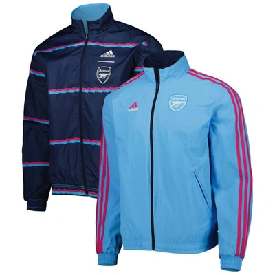 Adidas Originals Adidas Navy Arsenal Team Logo Anthem Reversible Full-zip Jacket