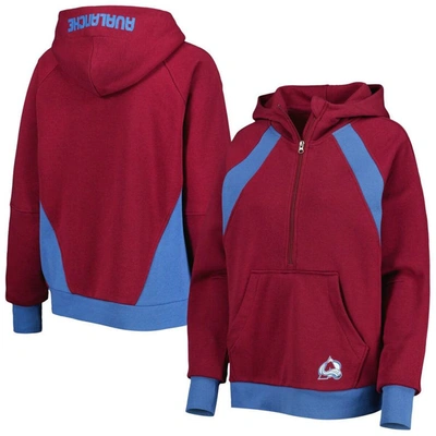 Starter Burgundy Colourado Avalanche Wishbone Half-zip Hoodie