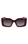 Lanvin 50mm Gradient Square Sunglasses In Burgundy