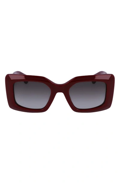 Lanvin 50mm Gradient Square Sunglasses In Burgundy