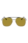Victoria Beckham 58mm Navigator Sunglasses In Silver