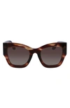 Victoria Beckham 51mm Butterfly Sunglasses In Dark Brown Horn