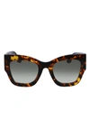 Victoria Beckham 51mm Butterfly Sunglasses In Dark Havana