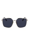 Victoria Beckham 59mm Rectangular Sunglasses In Gold