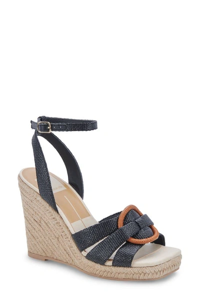 Dolce Vita Maze Espadrille Wedge Sandal In Black Woven