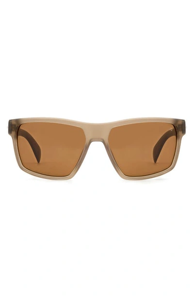 Rag & Bone 58mm Rectangular Sunglasses In Matte Grey Brown