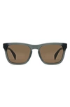 Rag & Bone 54mm Rectangular Sunglasses In Matte Grey/ Brown