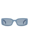 Rag & Bone 52mm Rectangular Sunglasses In Blue/ Grey