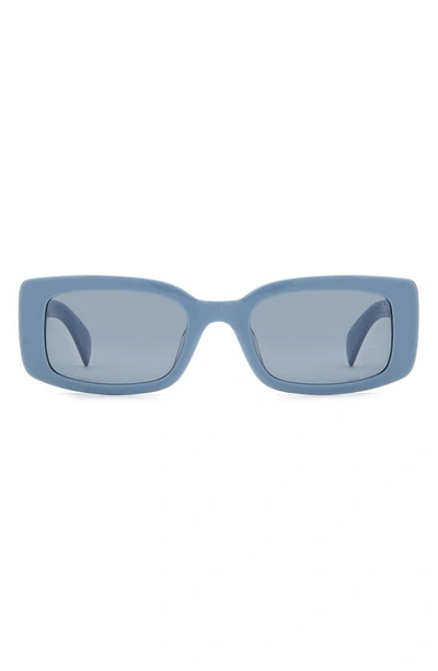 Rag & Bone 52mm Rectangular Sunglasses In Blue/ Grey