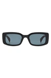Rag & Bone 52mm Rectangular Sunglasses In Black/ Grey