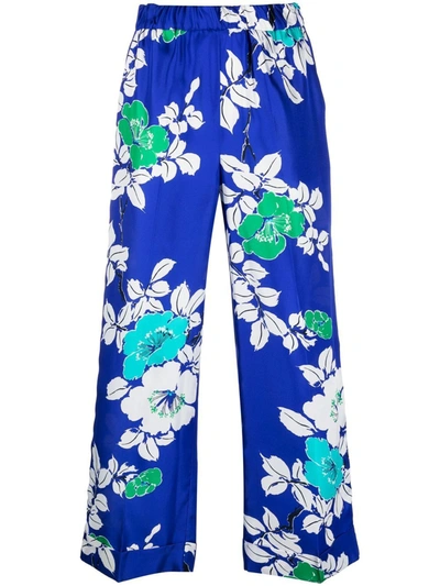 P.a.r.o.s.h Floral-print Silk Palazzo Pants In Multicolor