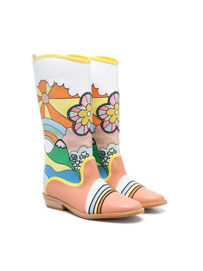 Stella Mccartney Kids' Graphic-print Boots In Multicolor