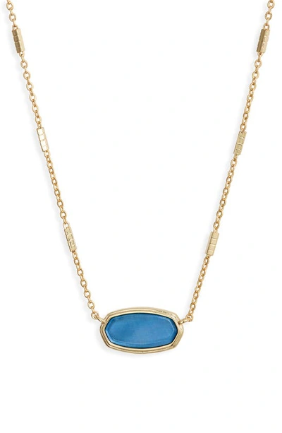 Kendra Scott Elisa Frame Pendant Necklace In Gold Dark Blue Il