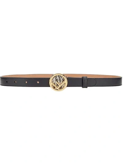 Fendi F Is  Logo Belt In Black