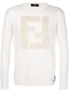 Fendi Branded Sweatshirt In Nude & Neutrals