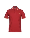 Fred Perry Polo Shirts In Brick Red