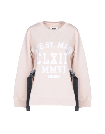 Mm6 Maison Margiela Sweatshirts In Light Pink
