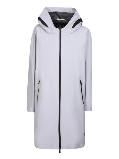 Herno Coat With A Waterproof Finish And A Hood For Added Practicality In Ice Color In White