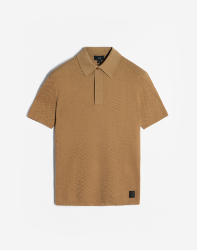 Dunhill Performance Pique Short Sleeve Polo In Yellow