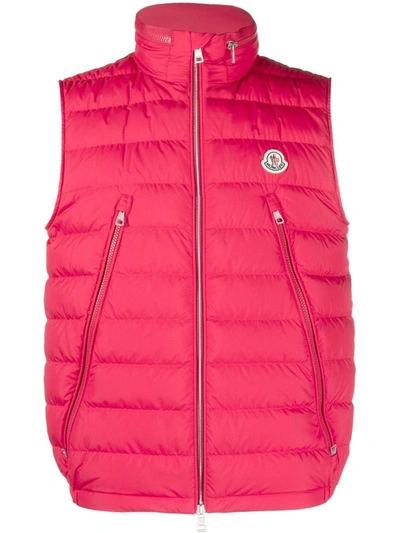 Moncler Albyt Padded Gilet In Red