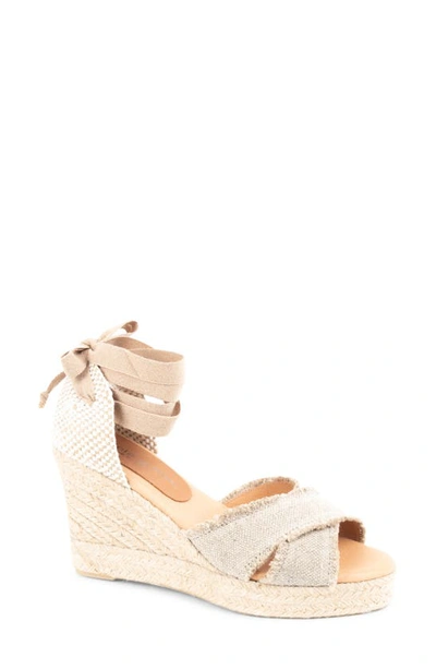 Patricia Green Freya Criss-cross Ankle Wrap Espadrille Sandal In Natural