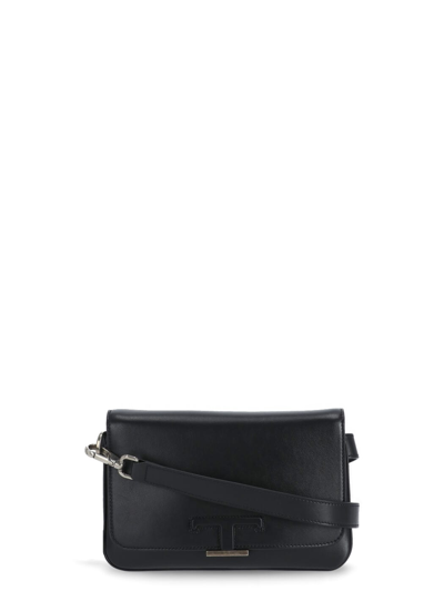 Tod's T Timeless Leather Mini Bum Bag In Black