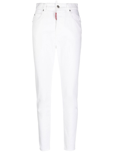 Dsquared2 High Waist Twiggy Jeans In Bianco
