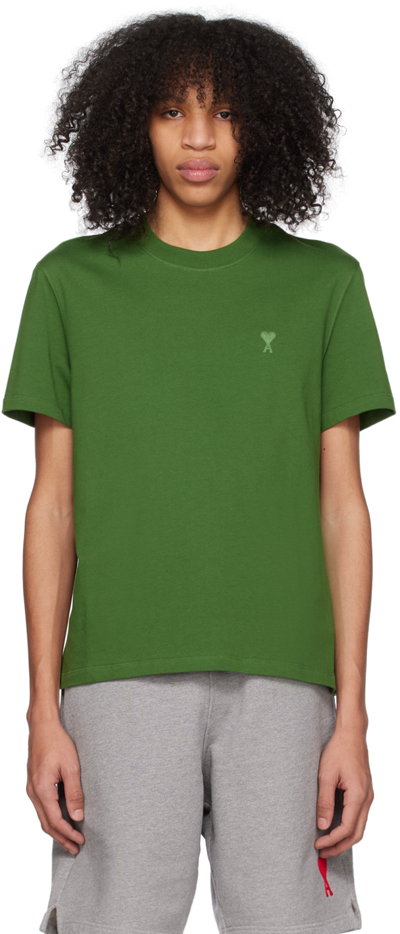 Ami Alexandre Mattiussi Tonal Ami De Coeur T-shirt In Green