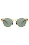 Hurley 51mm Polarized Round Sunglasses In Natural Crystal