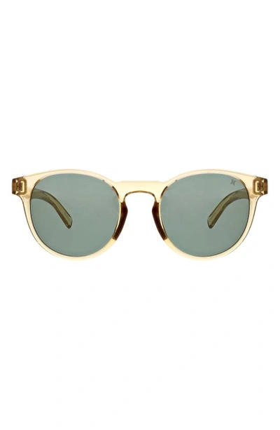 Hurley 51mm Polarized Round Sunglasses In Natural Crystal  display picture 1