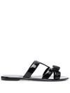 Ferragamo Lylia Vara Bow Flip Flips In Black