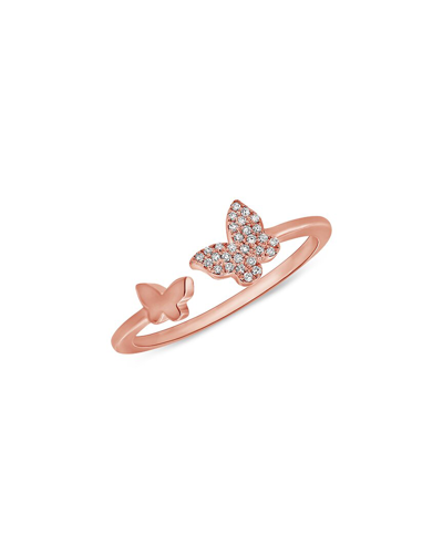 Sabrina Designs 14k Rose Gold Diamond Open Double Butterfly Ring In Pink