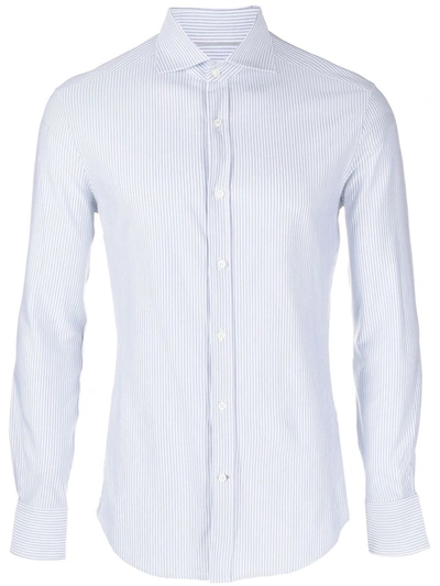 Brunello Cucinelli Pinstripe Cotton Shirt In White