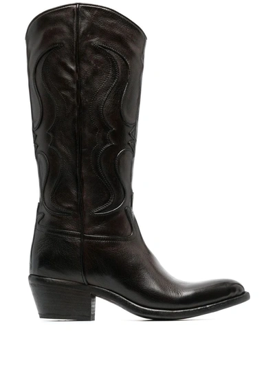 Sartore Western Style Boots In Brown