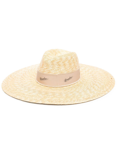 Borsalino Wide Brim Straw Hat In <p>straw Wid Brim Hat From  Featuring Maxi Wide Brim. Canvas Strap With Logo Signature And