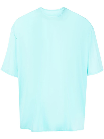 Sunnei Turquoise Crew-neck T-shirt In Blue