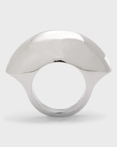 Alexander Mcqueen Domed Ring In Brass In Silver