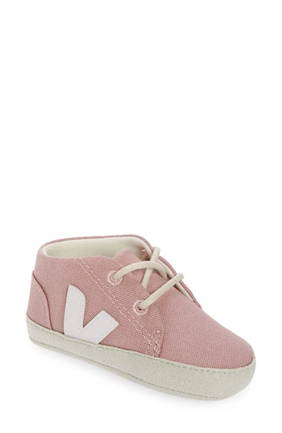 Veja Kids' Canvas Crib Shoe In Pink