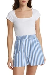 Madewell Brightside Square Neck T-shirt In Eyelet White