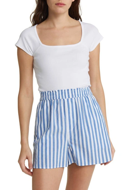 Madewell Brightside Square Neck T-shirt In Eyelet White