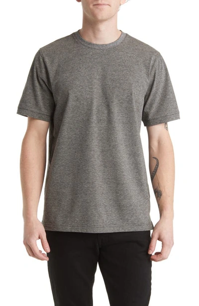 Nordstrom Tech-smart Performance T-shirt In Grey Silk- Black Feeder Stripe