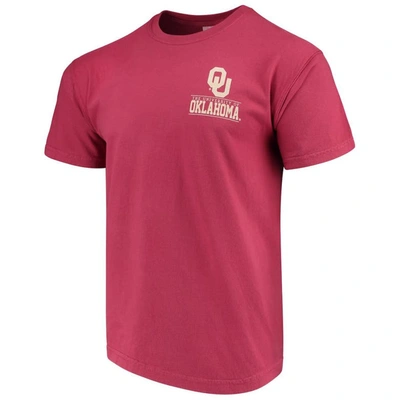 Image One Crimson Oklahoma Sooners Comfort Colors Campus Icon T-shirt
