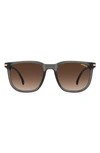 Carrera Eyewear 54mm Rectangular Sunglasses In Grey/ Brown Gradient