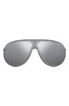 Carrera Eyewear Superchampion 99mm Aviator Sunglasses In Ruthenium/ Silver Mirror