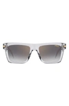 Carrera Eyewear 54mm Rectangular Sunglasses In Grey/ Gray Sf Gd Sp